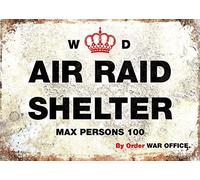 Affiche de la Guerre mondiale GB WW2 WW1 Army Bunker Air Shelter Vintage Retro Man Cave Bar Pub Shed Cadeau fantaisie en métal Aluminium Plaque de décoration murale
