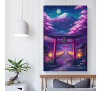 Affiche de la Porte Torii de Nuit de Printemps, œuvres d'art sur toile, décoration murale esthétique, tableau pour la maison, décoration moderne, 20 x 30 cm