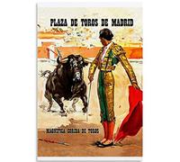 Affiche de la tauromachie de Madrid, Plaza de Toros, tableau décoratif sur toile, décoration murale, affiche de salon 52 x 38 cm