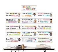 Affiche de l'état d' de croissance - Décor de babillard | Citations inspirantes de l'état de mentalité | Cartes de citation de motivation | MOTIFATIONS MINDSESET Affiche 16 pièces CARTES DE CITA