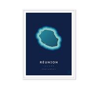 Affiche de l'île de la Réunion - 50 x 70 cm