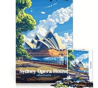 Affiche de l'Opéra de Sydney Puzzle de 1000 pièces pour Adolescents Jeu de réflexion et d'éveil pour se détendre et s'évader 38x26cm