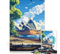 Affiche de l'Opéra de Sydney Puzzle de 1000 pièces pour Adolescents Jeu de réflexion et d'éveil pour se détendre et s'évader 38x26cm