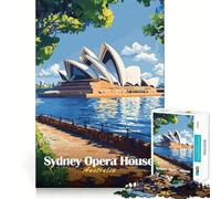 Affiche de l'Opéra de Sydney Puzzle de 1000 pièces pour Adultes Jeu intellectuel et Relaxant Découpe de qualité Pièce d'art raffinée 38x26cm