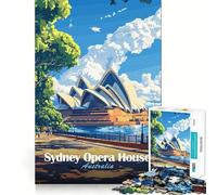 Affiche de l'Opéra de Sydney Puzzle de 1000 pièces pour Adultes pour renforcer Les Liens et se ressourcer Qualité supérieure Idéal pour Les fêtes de Fin d'année 50x75cm