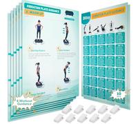 Affiche de machine d'exercice avec plaque vibrante - 6 conseils d'entraînement améliorés, 10 planificateurs et 10 clips double face, tableau d'entraînement vibrant complet pour tout le corps