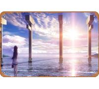 Affiche de manga Manaka Mukaido Nagi No Asukara - Décoration murale rétro en métal - 20,3 x 30,5 cm