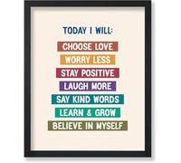 Affiche De Motivation « Aujourd'Hui, Je Le Ferai », Affirmations Quotidiennes, Citations Positives, Cadeau Pour Enfants Et Parents, Décoration Inspirante Pour Chambre D'Enfant, 40 X 60 Cm, Sans Cadre