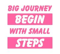 affiche de motivation avec citation inspirante les grands voyages commencent par de petits pas Stickers lettrage 54.6x56.9cm Culture du tatouage Rose
