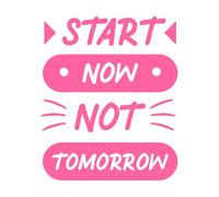 Affiche de motivation vintage « Commencez maintenant, pas demain » Stickers muraux 49.2x59cm Peinture murale artistique Rose