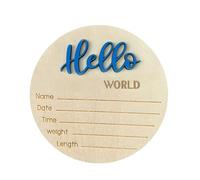 Affiche de naissance de bébé - panneau en bois personnalisé de 15 cm, conception charmante | Assiette de pour la chambre à l'accouchement, la chambre des et le cadeau de baby shower