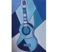 Affiche de Pablo Picasso Peinture abstraite sur toile 《Guitare bleue》 De Pablo Picasso Art mural Collectionner des natures mortes pour cadeaux de décoration intérieure 40x60cm non encadrés