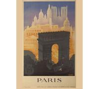 Affiche de Paris : Arc de Triomphe et d'autres monuments