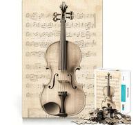 Affiche de partitions de Violon pour Adolescents,Puzzle de 1000 pièces,Jeu de mémoire,Verrouillage sûr,sans pièces détachées,Jeu de réflexion idéal pour Les Voyages (38x26cm)