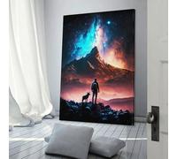 Affiche de paysage galactique merveilleux, peinture sur toile, art mural, décoration pour mari, petit ami, petite amie, toile personnalisée, 60 x 90 cm