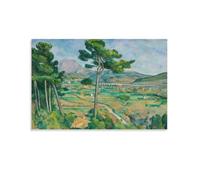 Affiche de peinture célèbre du Mont Sainte-Victoire et le viaduc de la vallée de la rivière Arc, C.1882 Paul Cézanne Impression sur toile, décoration murale, sans cadre, 30 x 45 cm