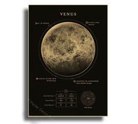 Affiche De Planètes Du Système Solaire,Marte,Saturne,Lune,Décor De Salle De Maison,Peinture,Cadeau D'astronomie,Imprimés Vintage,Tableau Mural D'art - Type A3 #N
