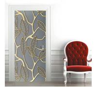 Affiche de porte - Branches Dorées - Autocollant Amovible - PVC - 77x200 cm
