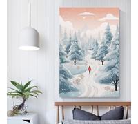 Affiche de promenade hivernale en forêt de pins, décoration de chambre, affiche esthétique, affiche artistique pour chambre à coucher, salon, décoration de fête, 20 x 30 cm