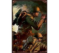 Affiche de propagande américaine en métal dans la Seconde Guerre mondiale - Décoration murale - Plaque de porte - Cadeau pour grand-père, grand-mère, parents - 20,3 x 30,5 cm