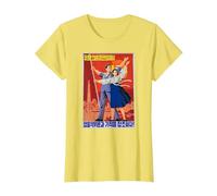 Affiche de Propagande de la Corée du Nord, Costume culte T-Shirt, Femme, Citron, XXL
