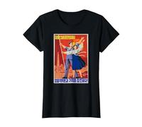 Affiche de Propagande de la Corée du Nord, Costume culte T-Shirt, Femme, Noir, L