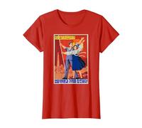 Affiche de Propagande de la Corée du Nord, Costume culte T-Shirt, Femme, Rouge, L