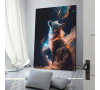 Affiche de renard adorant dans l'espace, œuvres d'art sur toile, décoration murale esthétique, image pour la maison, peinture, décoration moderne, 30 x 45 cm