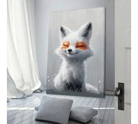 Affiche de renard givré souriant, art mural, peinture, affiche, impression sur toile, affiches, œuvres d'art, décoration de chambre, cadeaux pour enfants, 20 x 30 cm