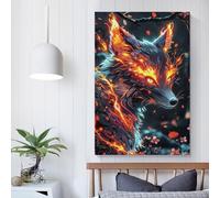 Affiche de renard néon féerique, œuvres d'art sur toile, décoration murale esthétique, tableau pour la maison, décoration moderne, 30 x 45 cm