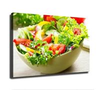 Affiche de salade mixte colorée, peinture sur toile, décoration murale, pour chambre, salon, salle à manger, 50 x 70 cm, avec cadre