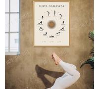 Affiche De Salutation Au Soleil, Surya Namaskar, Cadeau d'amant De Yoga, Impression d'exercice De Yoga, Affiche De Yoga, Ashtanga Vinyasa Yoga, Asanas Art Gym Lovers Poster Fitness Decor - 50X70Cm
