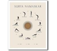 Affiche de salutation au soleil, Surya Namaskar, cadeau pour les amateurs de yoga, impression d'exercices de yoga, affiche de yoga, Ashtanga Vinyasa Yoga,affiche pour les amateurs de gym 50 x 70 cm