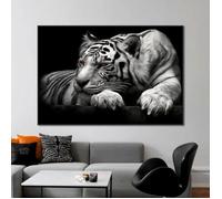 Affiche de tigre image d'animal toile imprimée, tableau d'art mural pour décoration de salon et de maison 50x70cm sans cadre