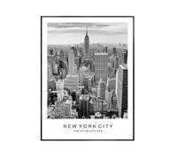 Affiche de Ville célèbre du Monde en Noir et Blanc Paysage Moderne de New York peintures décoratives Art Mural décoration de Chambre à Coucher 40 x 60cm sans Cadre