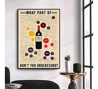 Affiche De Vin - Quelle Partie De Ne Comprenez-Vous Pas, Ensemble De Diagramme De Vin Affiche Carte De Vin Art Prints Guide des Types De Vin Affiches Et Impressions De Décoration Murale - 50X70Cm