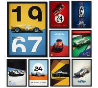 Affiche de voitures rétro, esthétique, 24 heures, Good Word Race 911, course d'endurance F1, sport automobile, Art mural, décor de salle Kawaii, affiches en toile 1