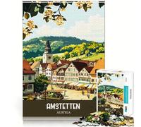 Affiche de Voyage Amstetten Autriche Puzzle Adulte 1000 pièces Jeu de mémoire Découpe de Haute précision Activité Manuelle Calme Exercice Mental à Faire à la Maison (50x75cm)