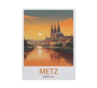 Affiche de Voyage Ancienne de Metz Moselle，Puzzle 1000 Pièces, Convient pour Adultes Et Enfants Puzzle À Partir De 8 Ans ， Jeu D'adresse pour La Famille（75x50cm）-BS62