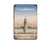 Affiche de voyage Casablanca Maroc Vintage Tin Sign 8X12Inch Home Office Kitchen Pub Club Cafe Bar Farm Restaurant Collection Metal Wall Art Retro Plaque