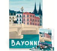 Affiche de Voyage de Bayonne, Puzzle de 1000 pièces pour Adultes, défi Intelligent, Moment de détente, Cadeau Unique et Bien ficelé (38x26cm)