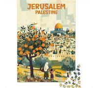 Affiche de Voyage de Jérusalem Puzzle 1000 Pièces Adultes intéressant Puzzles 1000 Pièce Défi Jouet Décor À La Maison 52x38cm/1000pcs
