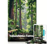 Affiche de Voyage de la forêt de Yakushima au Japon,Puzzle de 1000 pièces pour Adultes,pour réfléchir,s'entraîner et Jouer Assemblage Solide,Aucune pièce ne se détache Cadeau Unique pour soulager