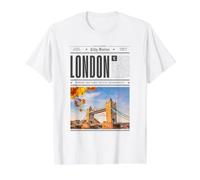 Affiche de Voyage de Londres, Culture Britannique, Ville de Londres T-Shirt Graphique avec Valeur, Homme, Blanc, S