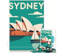 Affiche de Voyage de l'Opéra de Sydney, Puzzle de 1000 pièces pour Adolescents, décoration Murale 38x52cm, pour la mémoire et la détente