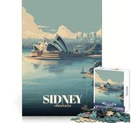 Affiche de Voyage de l'Opéra de Sydney Puzzle de 1000 pièces pour Adolescents Défi Intelligent Loisirs paisibles Finition soignée Cadeau de Vacances (50x75cm)