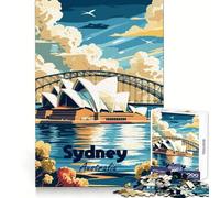 Affiche de Voyage de l'Opéra de Sydney, Puzzle de 1000 pièces pour Adolescents, Jeu de réflexion, Jeu de Groupe, découpe de précision, Cadeau de Festival 38x52cm