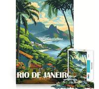 Affiche de Voyage de Rio de Janeiro, Puzzle de 1000 pièces pour Adultes, stimule la mémoire, soulage l'anxiété, Bords précis, Surprise de Noël (50x75cm)
