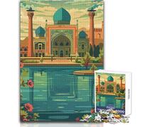 Affiche de Voyage d'Ispahan - Puzzle de 1000 pièces - Jeu d'apprentissage pour développer sa motricité Fine pour Partager des Moments de Bonheur - Dimensions:38x26cm