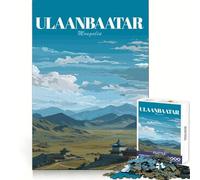 Affiche de Voyage d'Oulan-Bator, Mongolie Puzzle de 1000 pièces pour Adolescents, idéal pour se remémorer Les Bons Moments de détente Cadeau saisonnier à emboîtement Ferme (38x26cm)